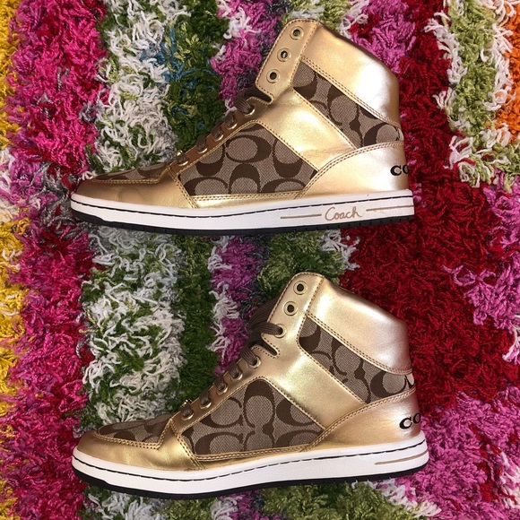 Coach Norra High-top sneakers, Gold 9 - Picture 11 of 13